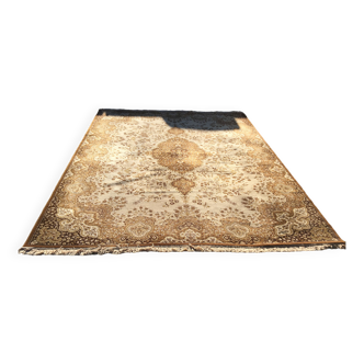 Tapis de laine vintage 70s Mid Century Tchécoslovaquie Marron 300cm x 400cm