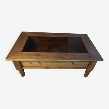 Glazed pine coffee table.