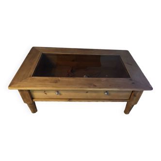Glazed pine coffee table.