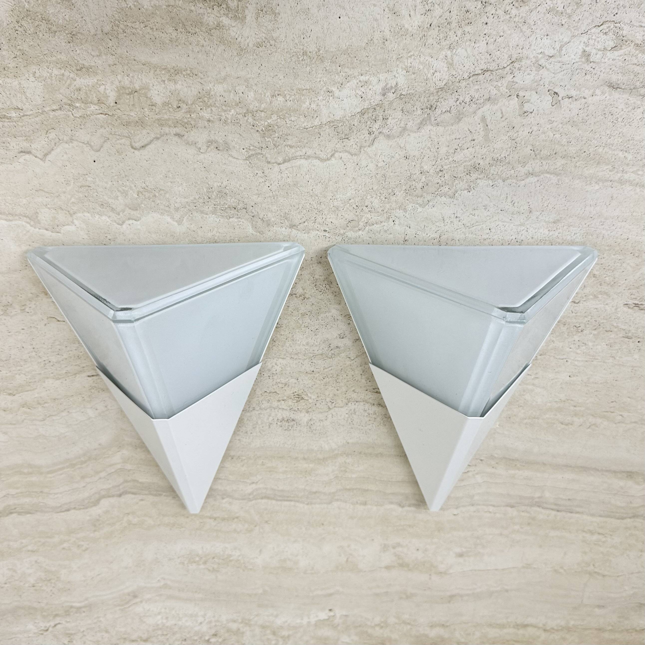 Set of 2 Limburg Glashütte glass wall lamps sconce , 1970s