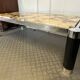 Vintage coffee table in yellow marble & metal – 1970s design – 120 ×