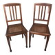 Paire de chaises art déco bois & assise cannée
