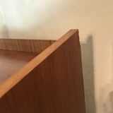 1960's vintage bookcase blond walnut and compass feet