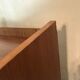 1960's vintage bookcase blond walnut and compass feet