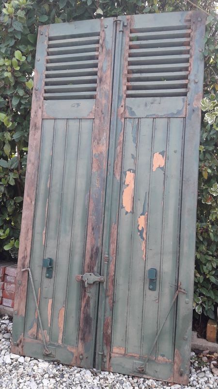 Pair of shutters oak parts with louvers 201,5x106cm