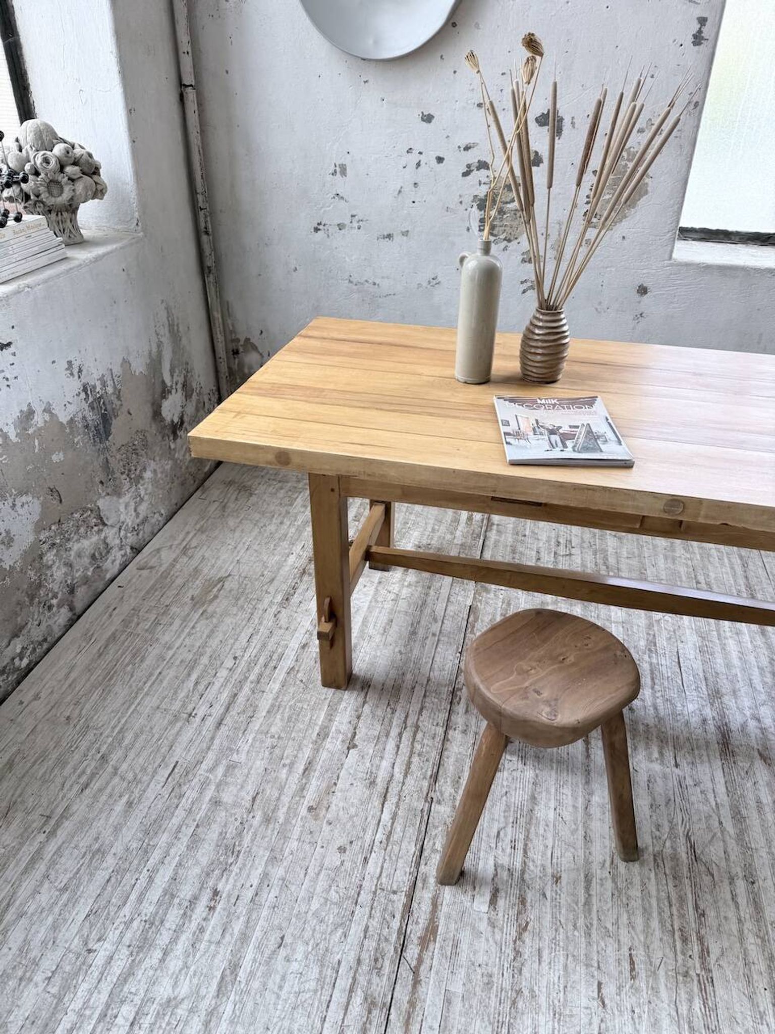 Table mobilier montagne 1950 hêtre massif