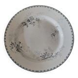 Round serving dish iron earth Ht Boulenger & Cie Choisy le Roi decor Roscoff