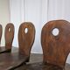 Set of 4 Vintage Brutalist Wooden Chair / Rustic Farmhouse Dining Chair
