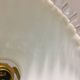 Pair of vintage pendant lights in white opaline and transparent serrated edges