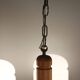 Lustre scandinave en pin & opaline par Jan Wickelgren pour Aneta Sweden, 1970s
