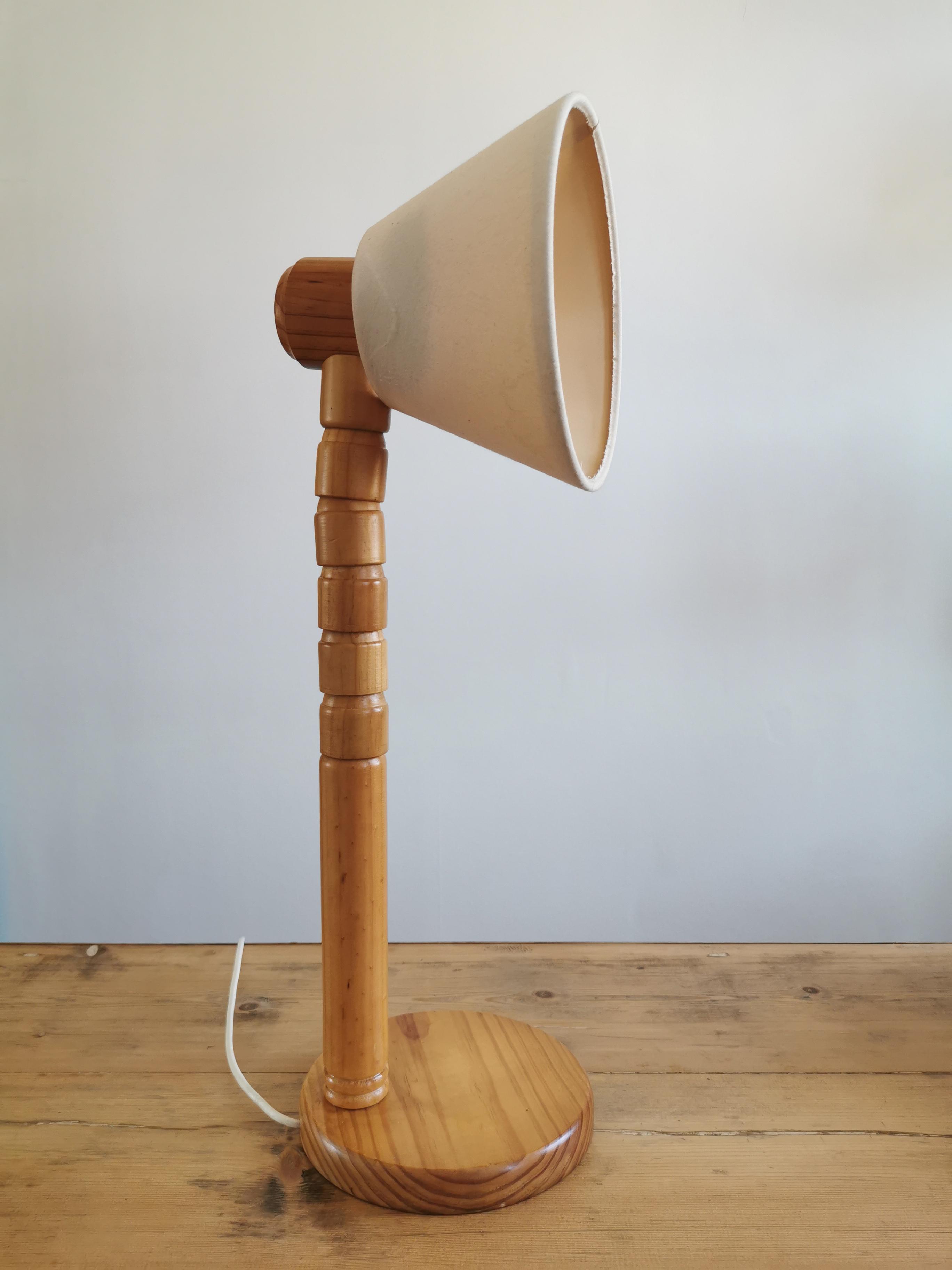 Scandinavian articulated pine lamp