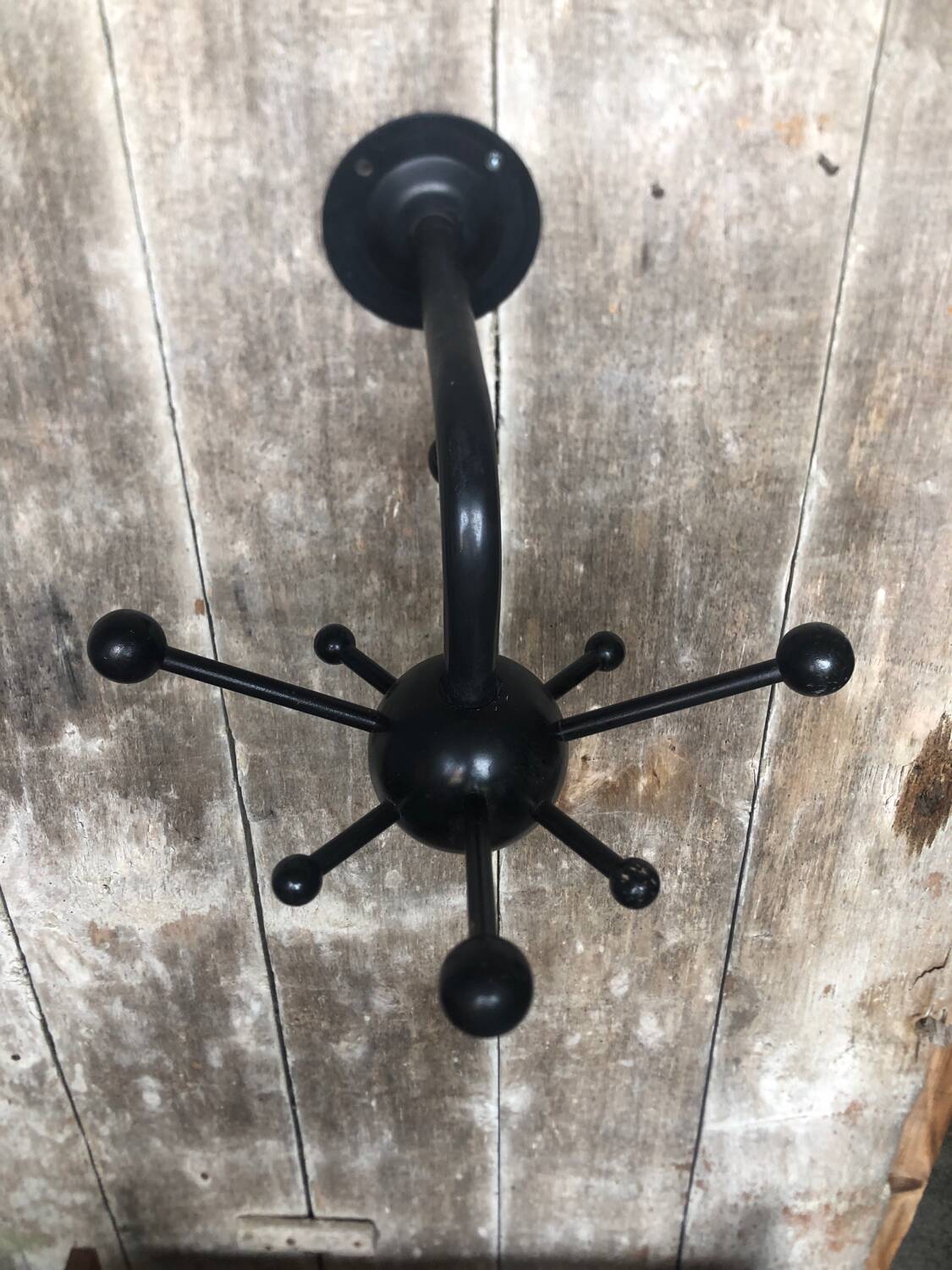 Old sputnik wall coat rack black metal ball vintage