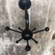 Ancienne porte manteau spoutnik mural boule métal noir vintage