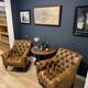 Set of 2 leather club chairs