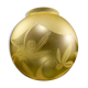 Acid engraved glass ball decorated with birds and geometric art deco