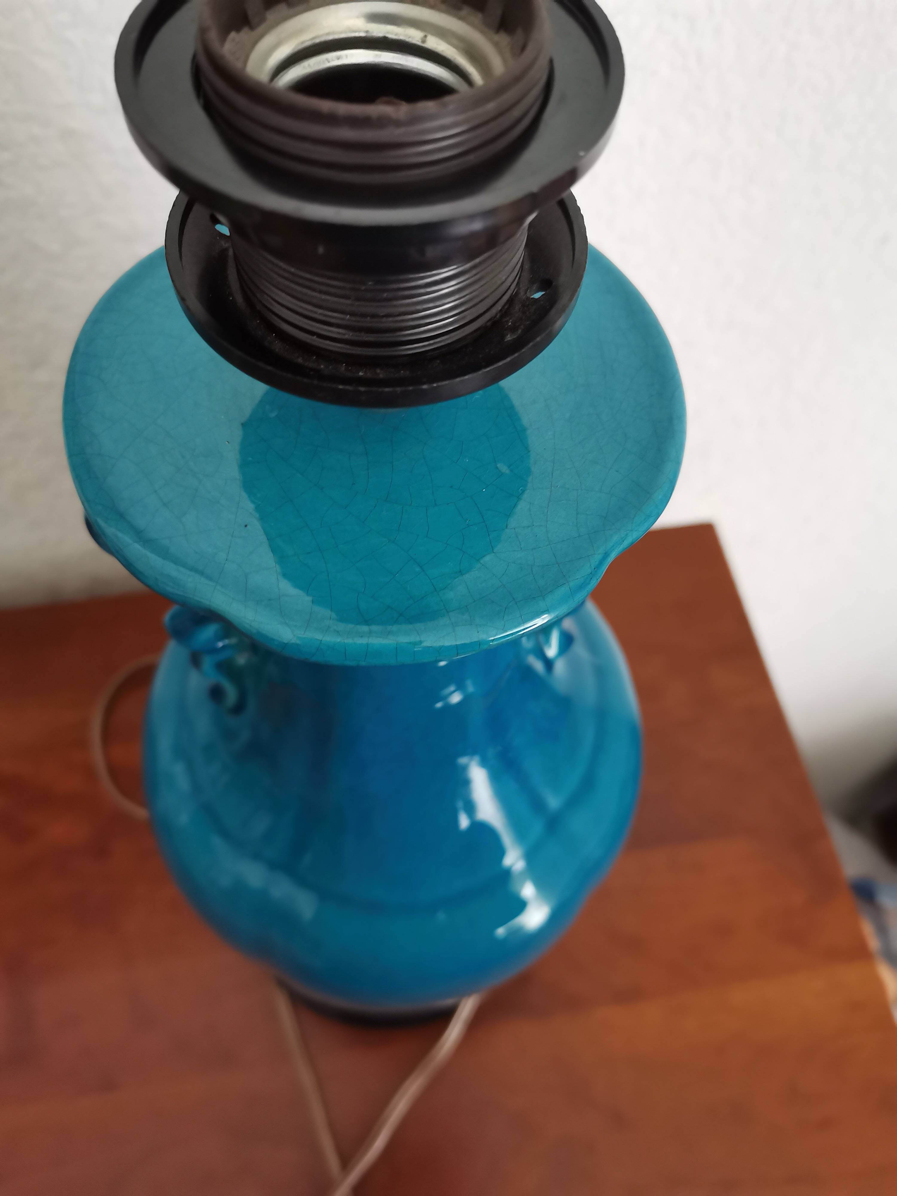 Blue ceramic lamp base