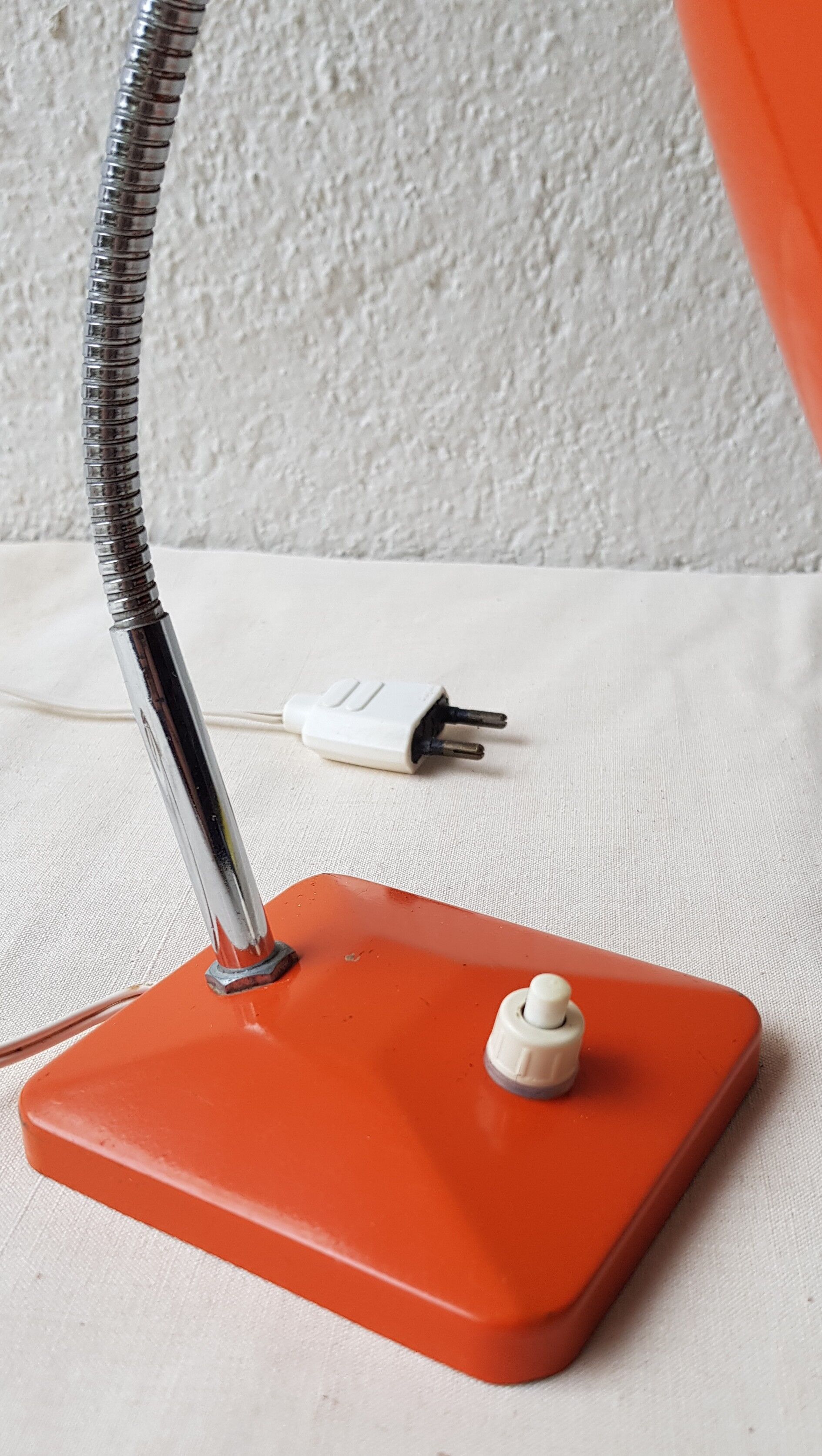 Orange desk lamp from the 1960s