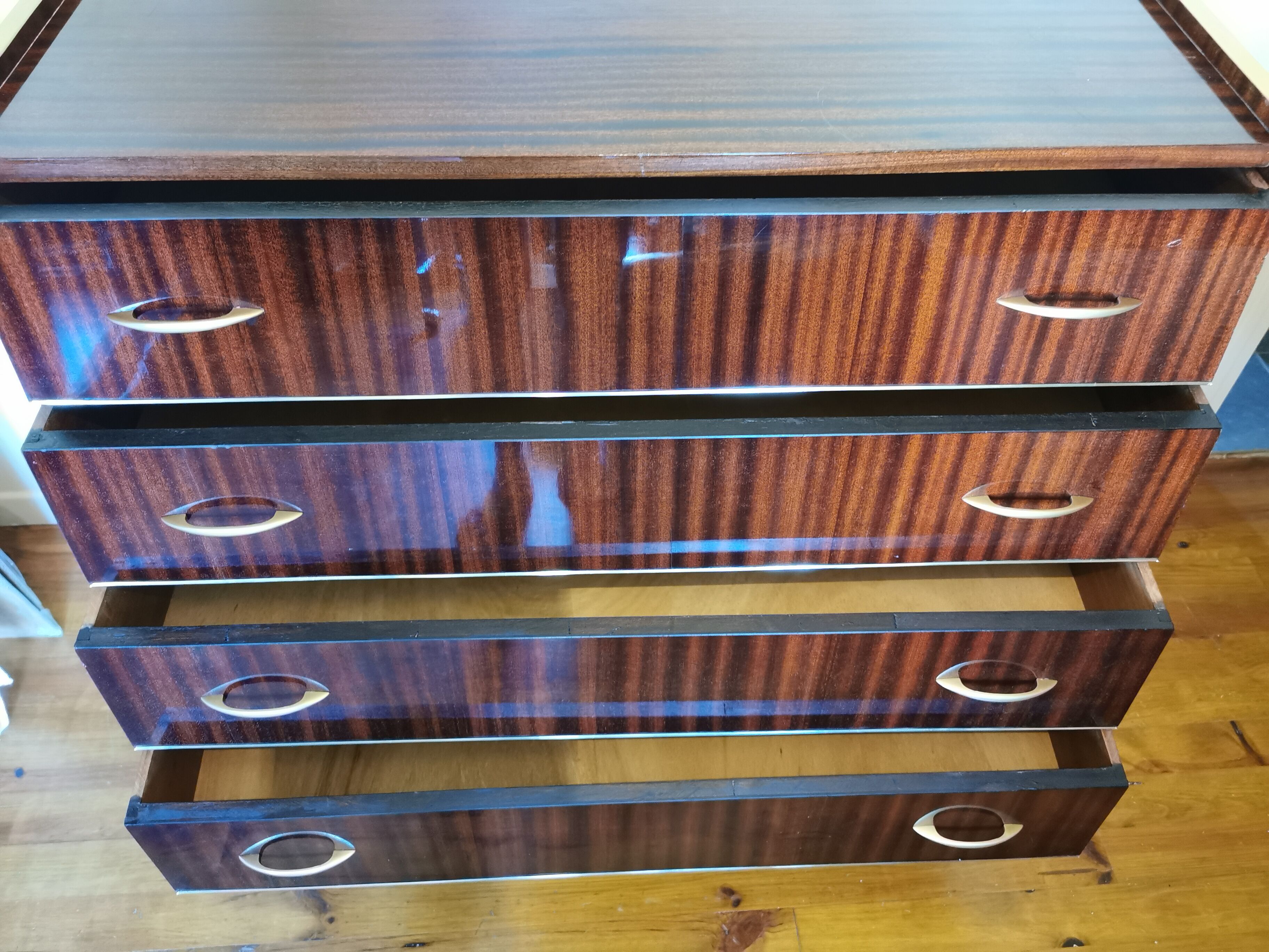 Large vintage chest of drawers 4 drawers restyled