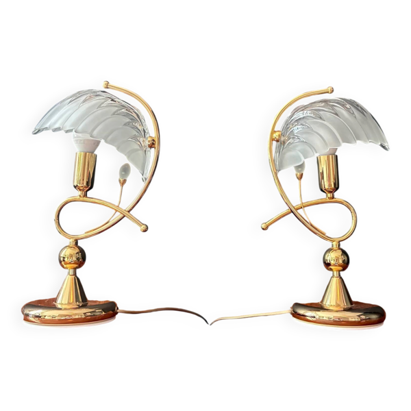 Paire de lampes ''Coquillages'' en laiton - 1970.