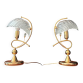 Paire de lampes "Coquillages" en laiton - 1970.