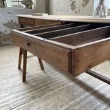 2m walnut drapery farm table