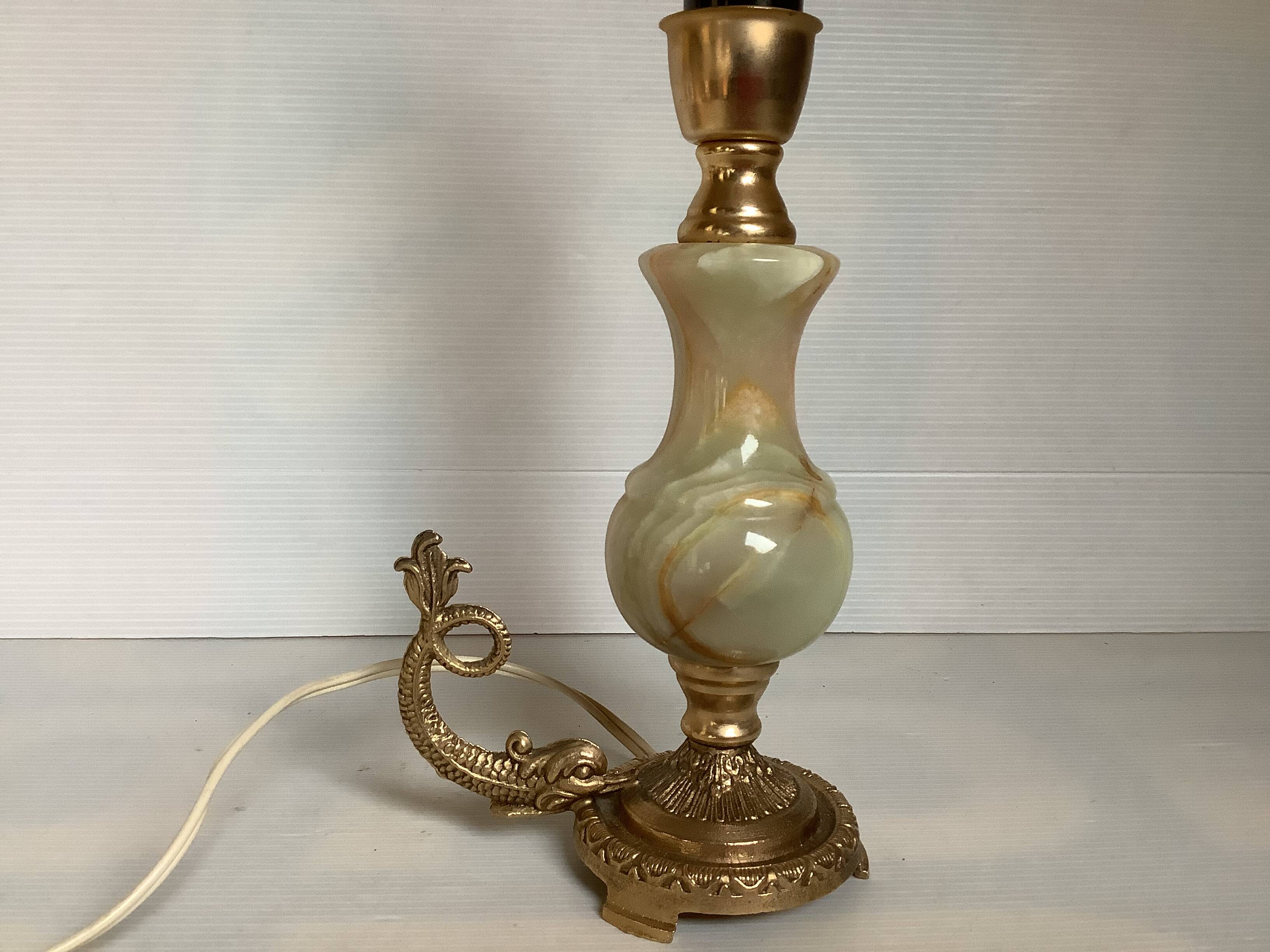 Onyx brass fish lamp Italy