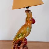 Vintage ceramic parrot lamp