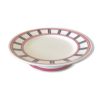Compotier Basque porcelain red and blue