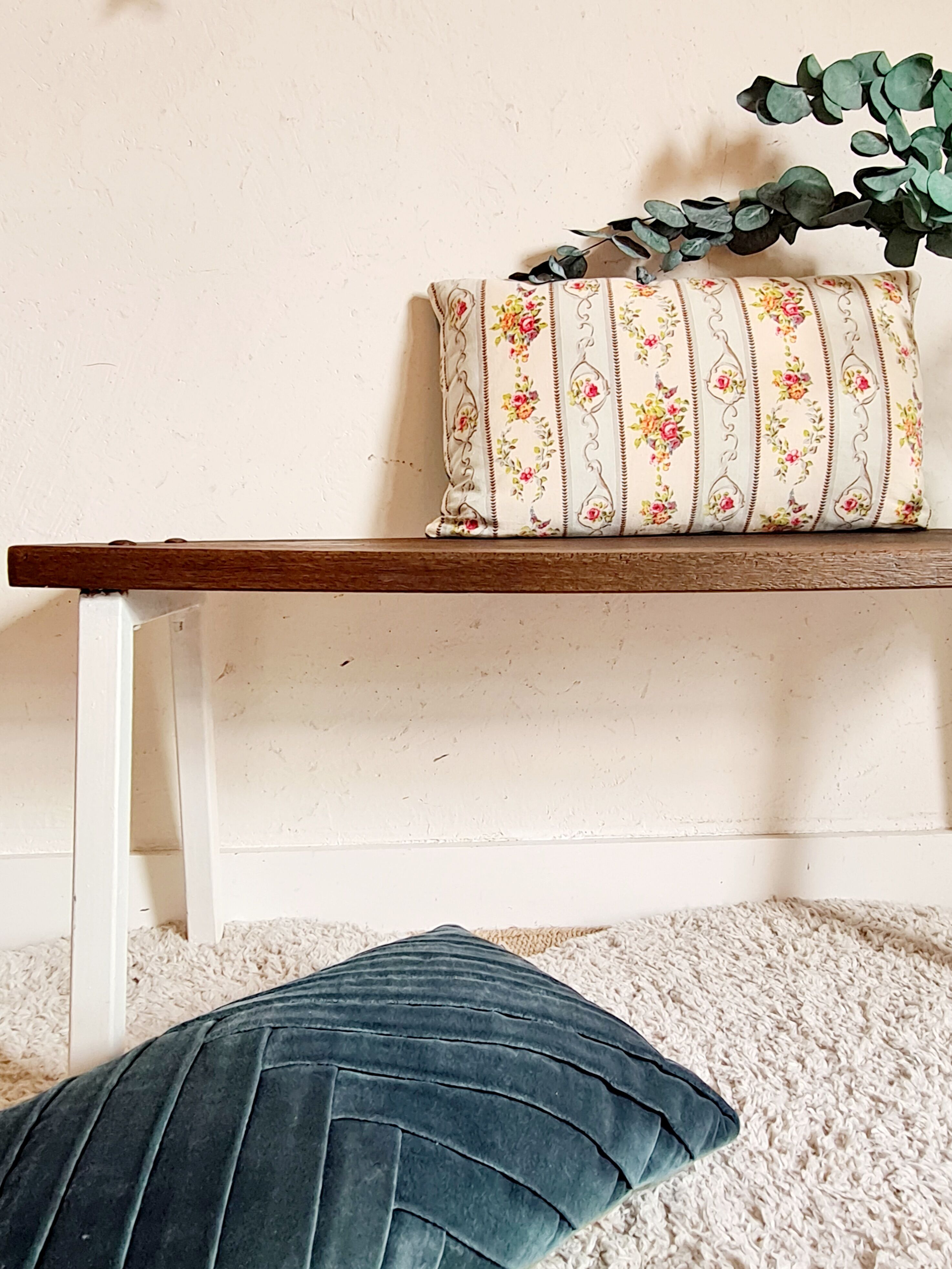 Old wooden and metal bench