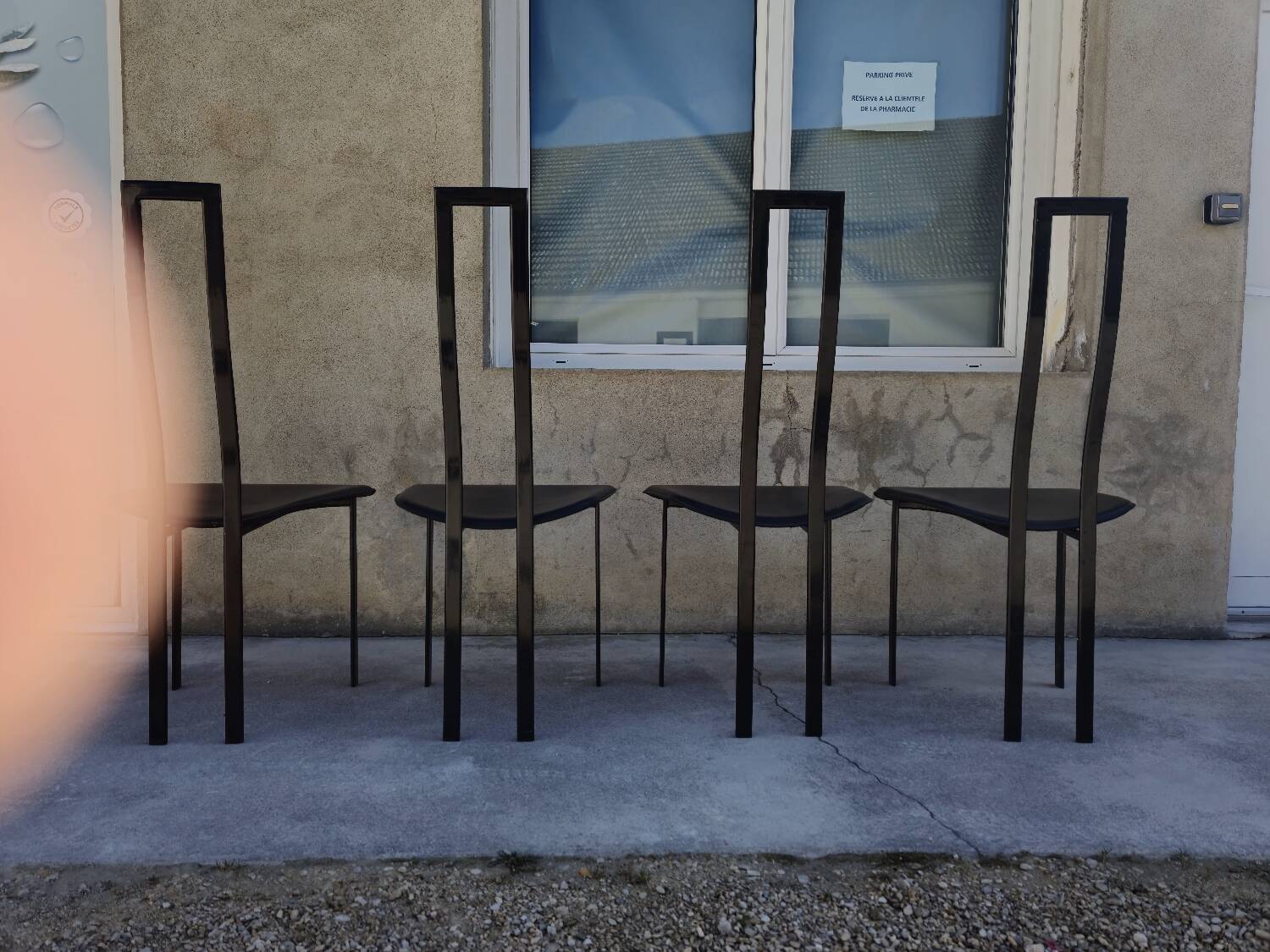 Set of 4 chairs Design Italy signed Cattelan 1980 vintage