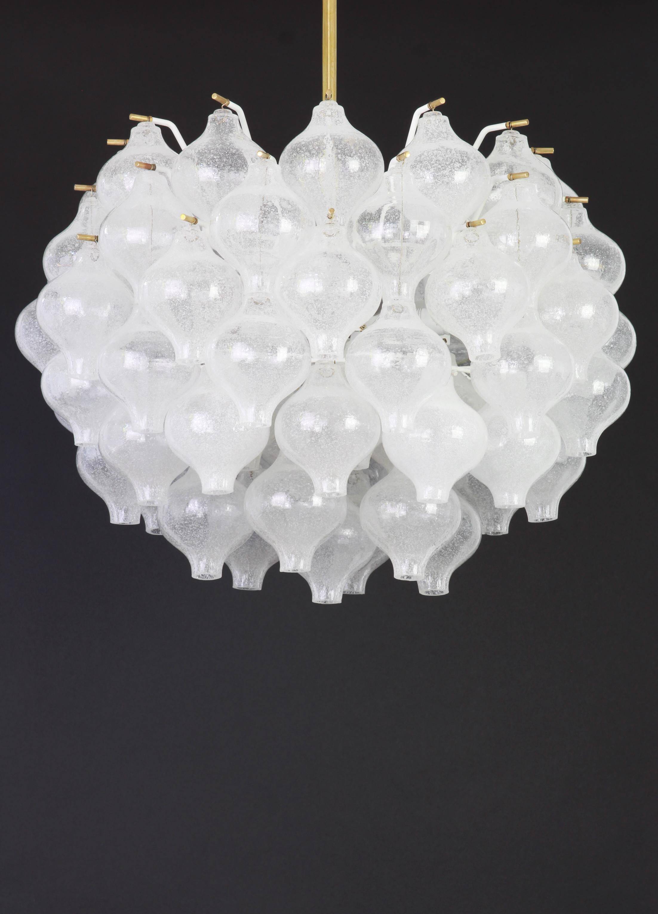 Large glass chandelier Tulipan by Kalmar, Austria, 1960s