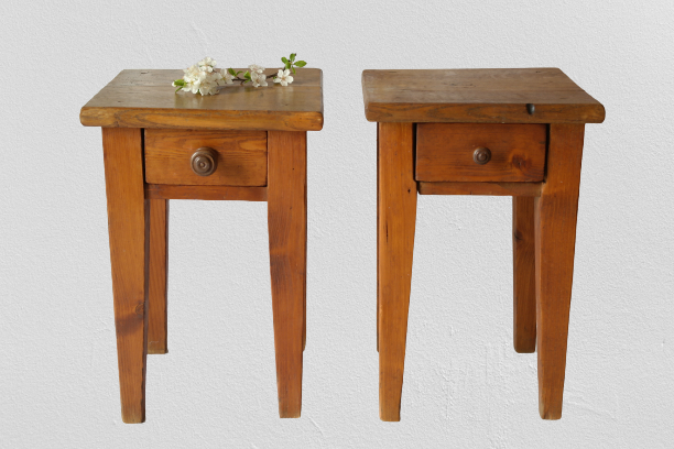 Paire de chevets campagnard  vintage chêne et sapin