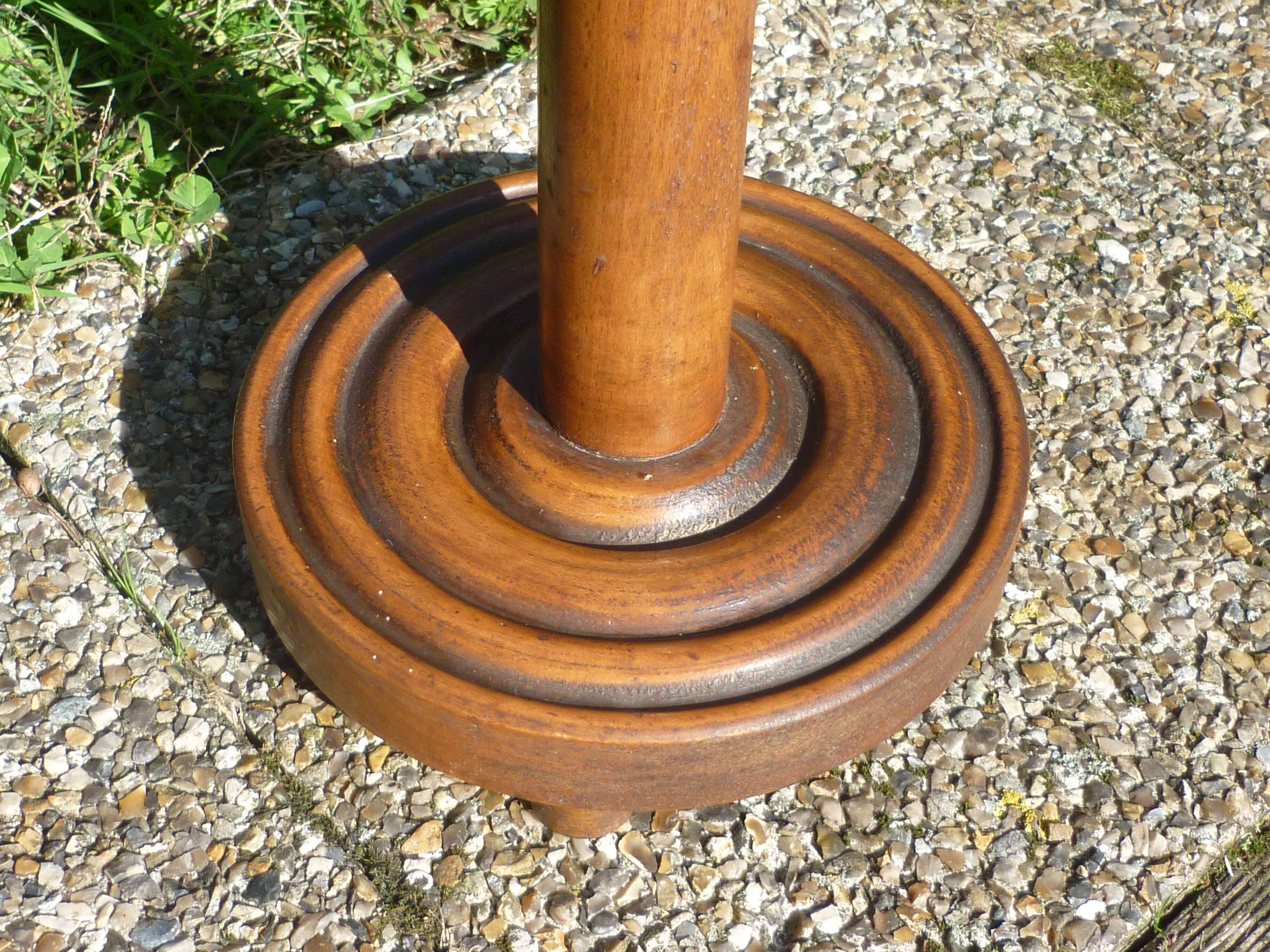 Column vintage wooden plants holder