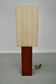 Large vintage teak floor lamp with square beige shade, 1960/70s