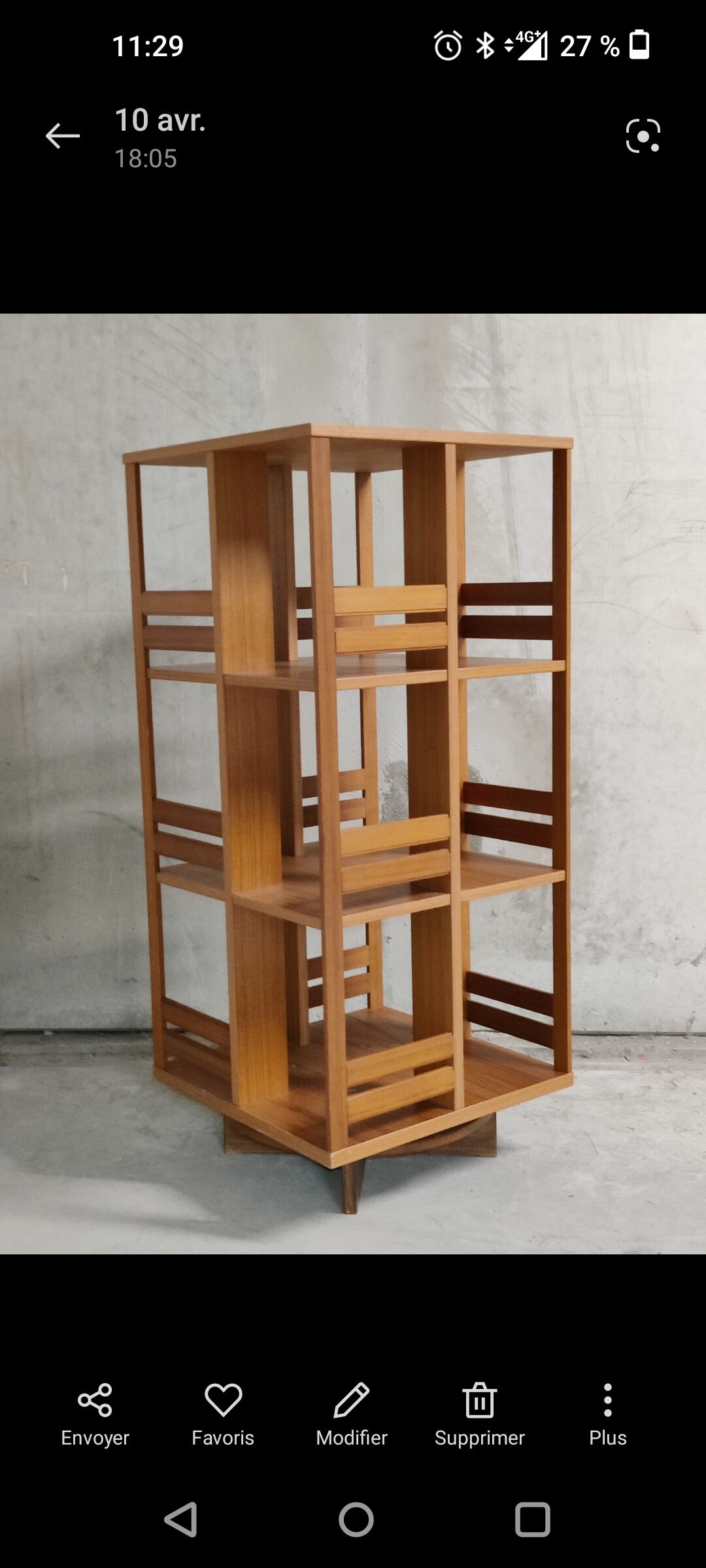 Vintage Scandinavian rotating bookcase