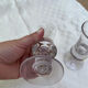 Pair of antique pressed glass liqueur glasses – Bistro style