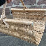 Rattan wicker log basket