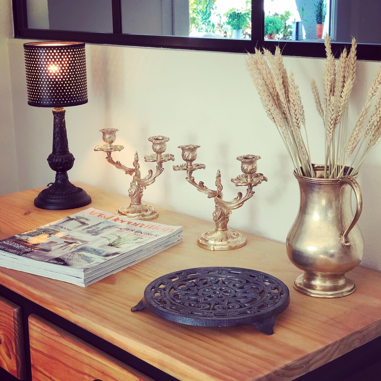 Pair of antique chandeliers in solid brass