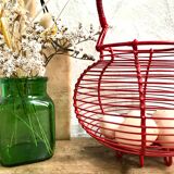 Red vintage egg basket