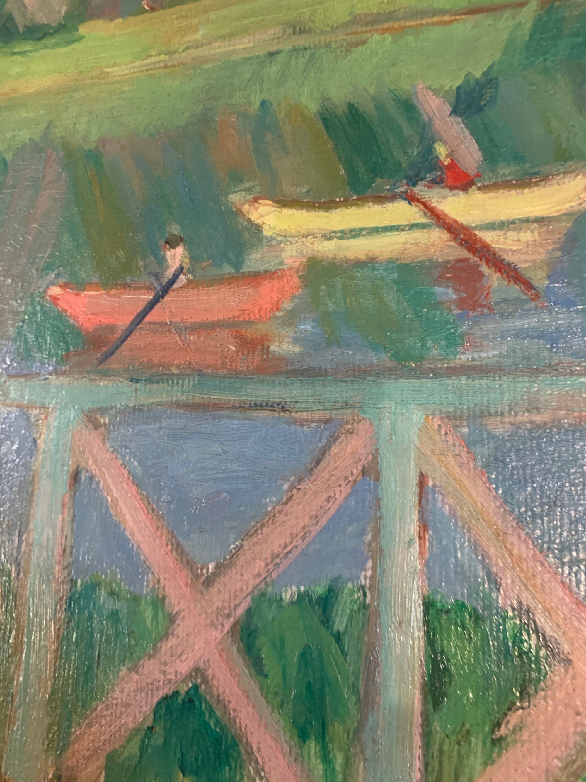 View of the terrace oil on panel