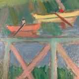 View of the terrace oil on panel