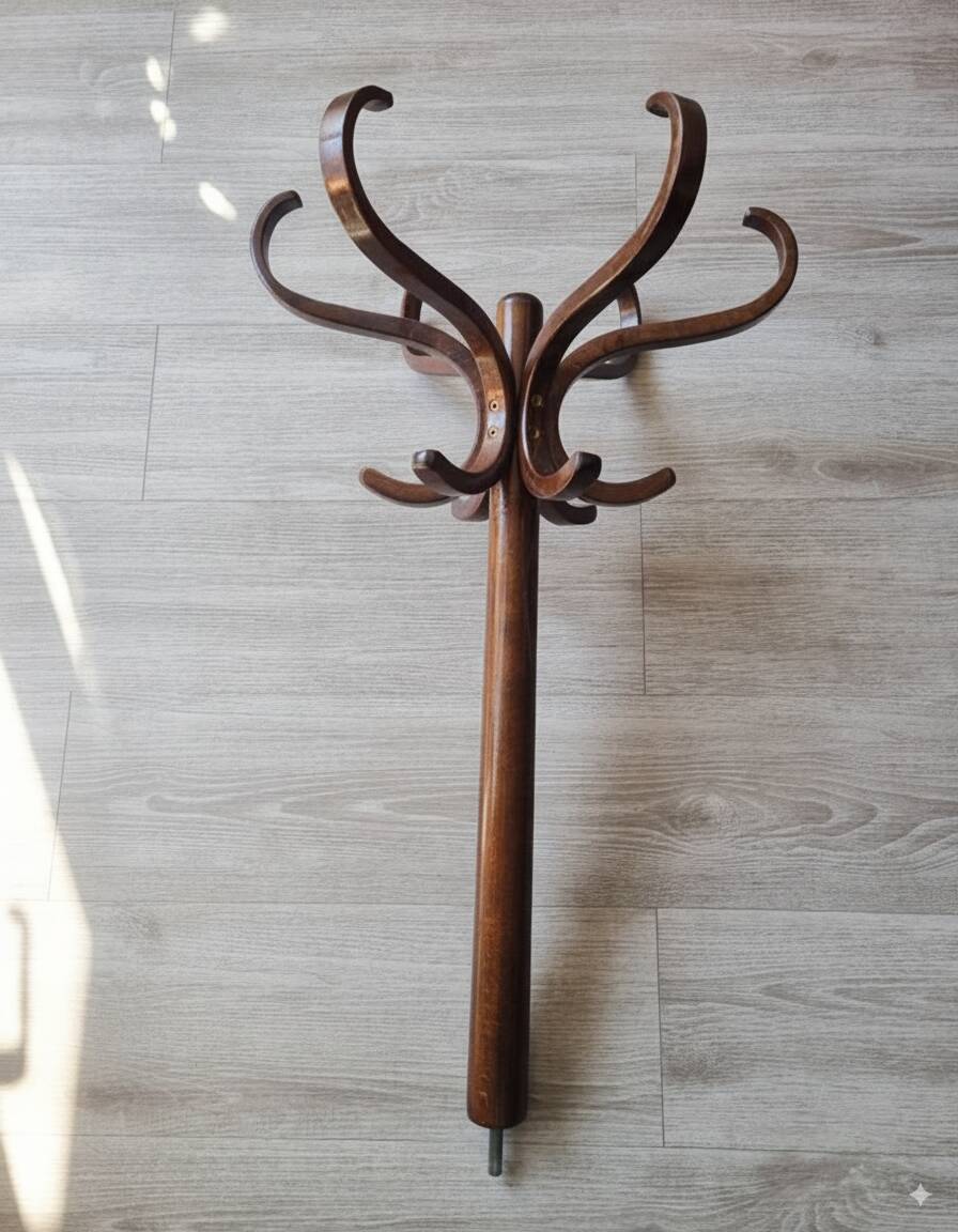 Wooden parrot coat rack