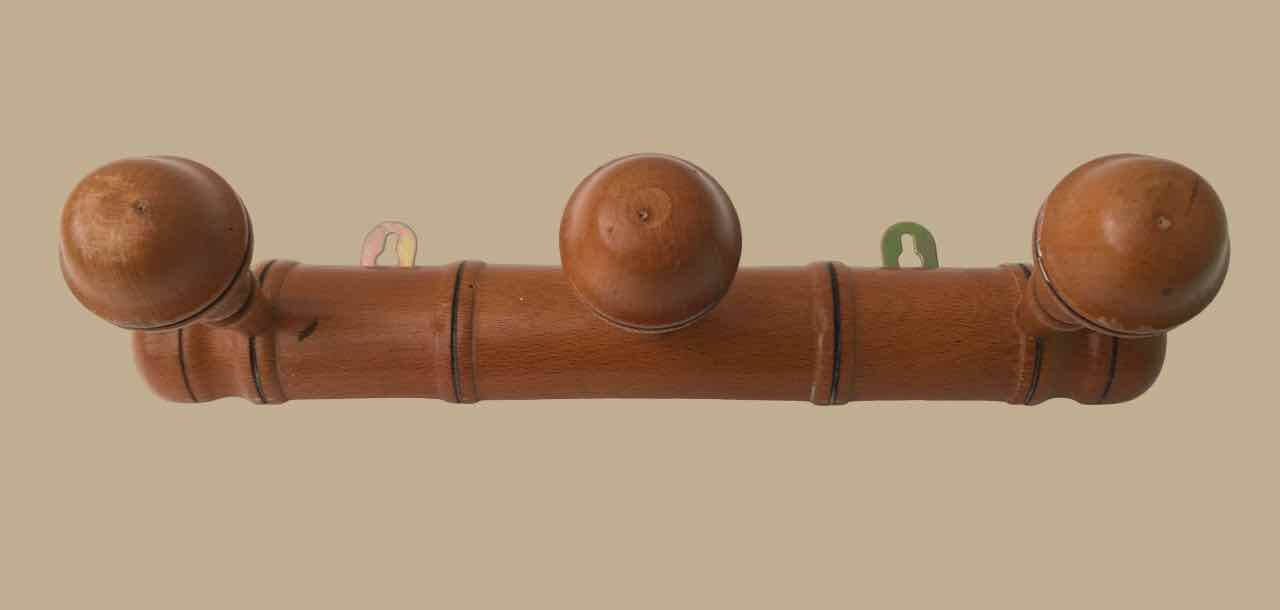 Bamboo-style wall-mounted coat rack