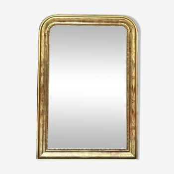 Miroir ancien Louis-Philippe doré à la feuille d’or 119cm/83cm, trumeau