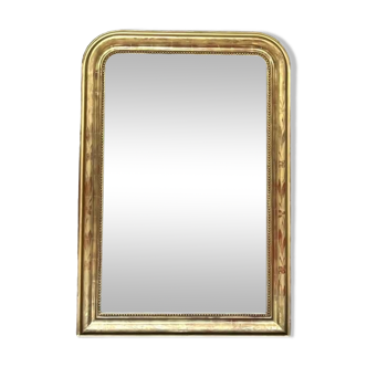 Miroir ancien Louis-Philippe doré à la feuille d’or 119cm/83cm, trumeau