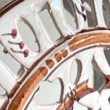 Handcrafted terracotta wall lamp enamelled bordeaux center