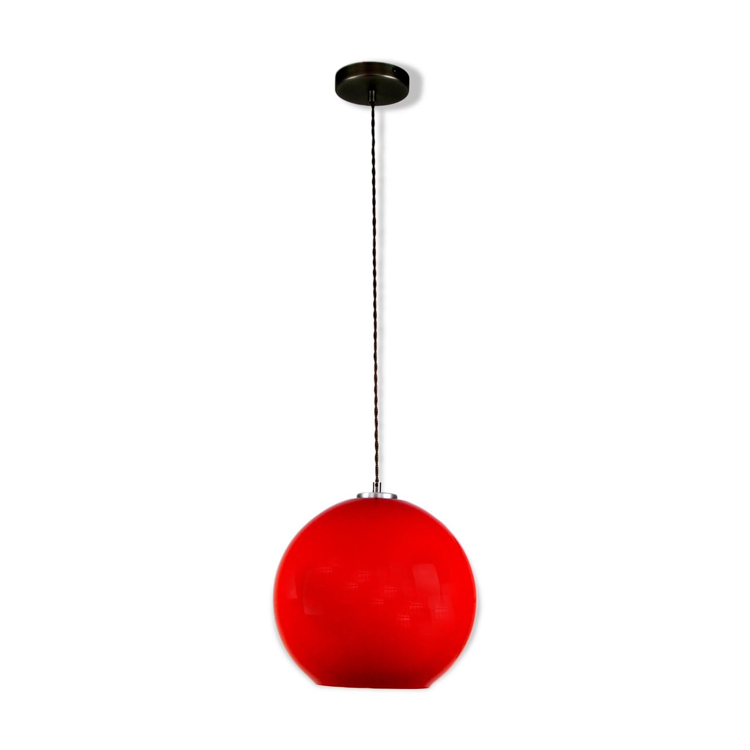 Mid-Century red glass hanging lamp