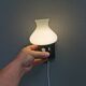 Vitrika Lamps Danish 1970-80s Double Layer Glass Shades Painted Wood Mounts
