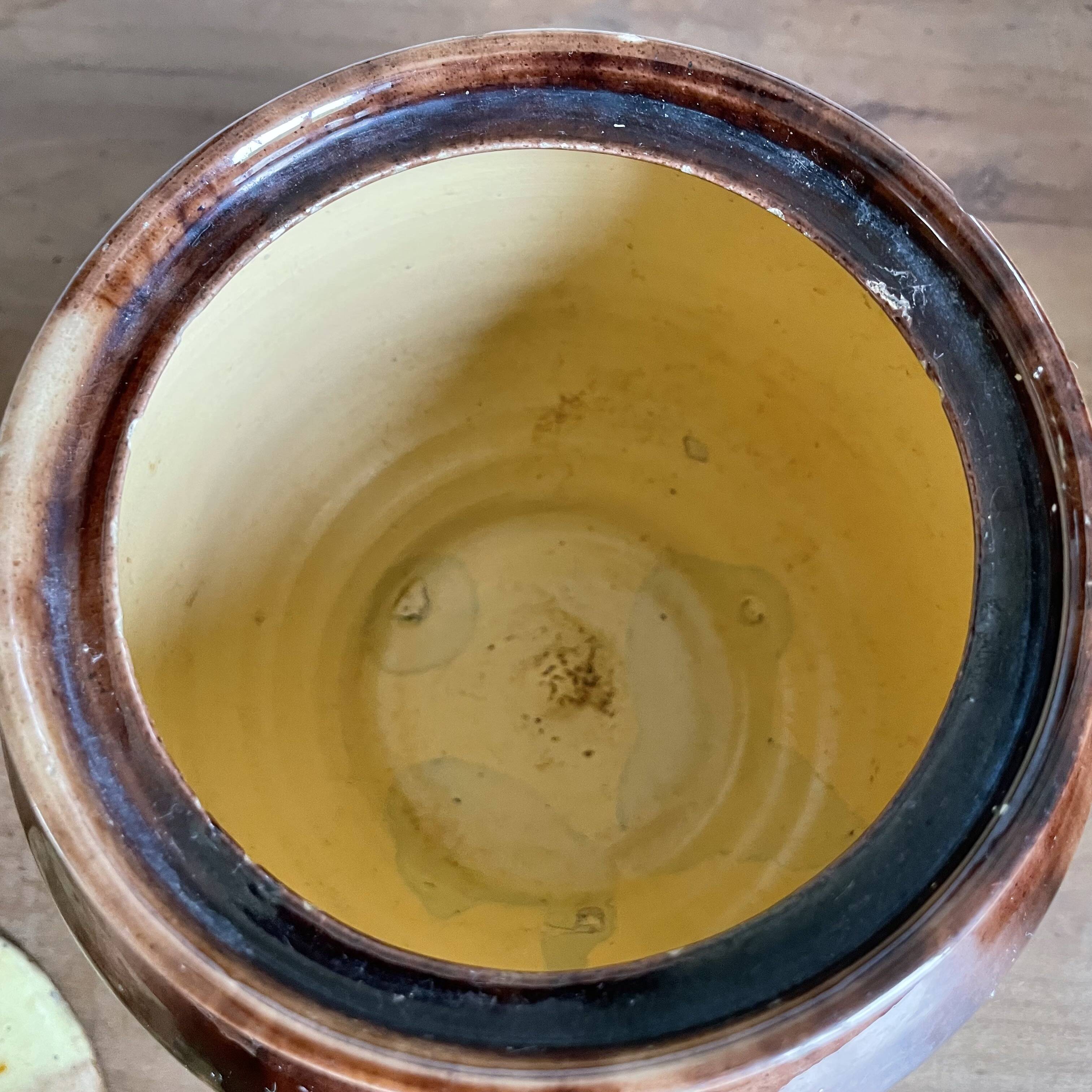 Glazed terracotta covered pot