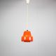 Vintage orange glass pendant lamp, Czechoslovakia, circa 1970.